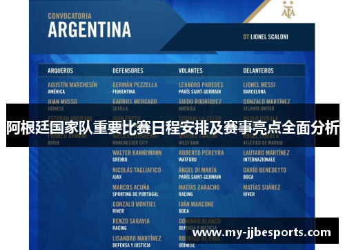 阿根廷国家队重要比赛日程安排及赛事亮点全面分析